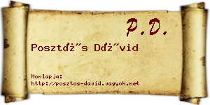 Posztós Dávid névjegykártya